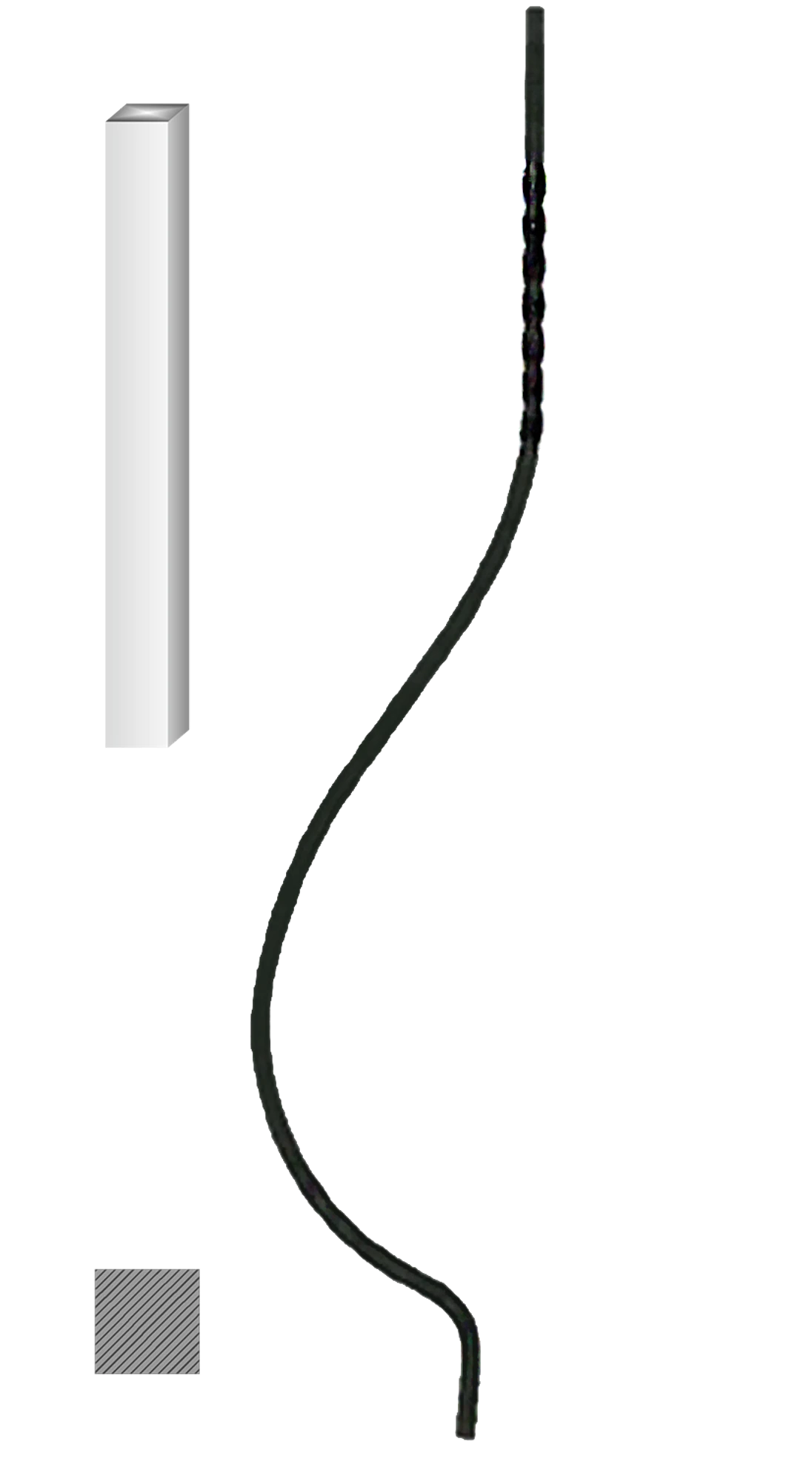 Tyč 12 x 12 mm, 1000 x 170 mm