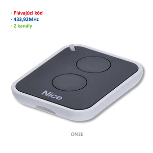 Vysielač 2-kanálový, 433 MHz, plávajúci kód, čierný - slide 0