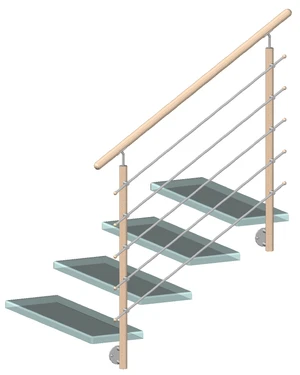 Dřevěný sloup, boční kotvení, 5řadový, průchozí, vnější - slide 1