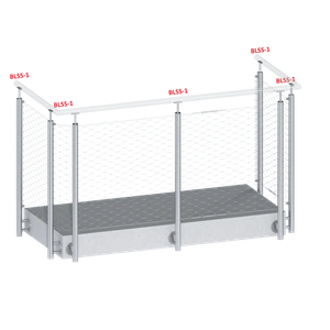 Nerezový sloup, boční kotvení, pro síť - slide 1