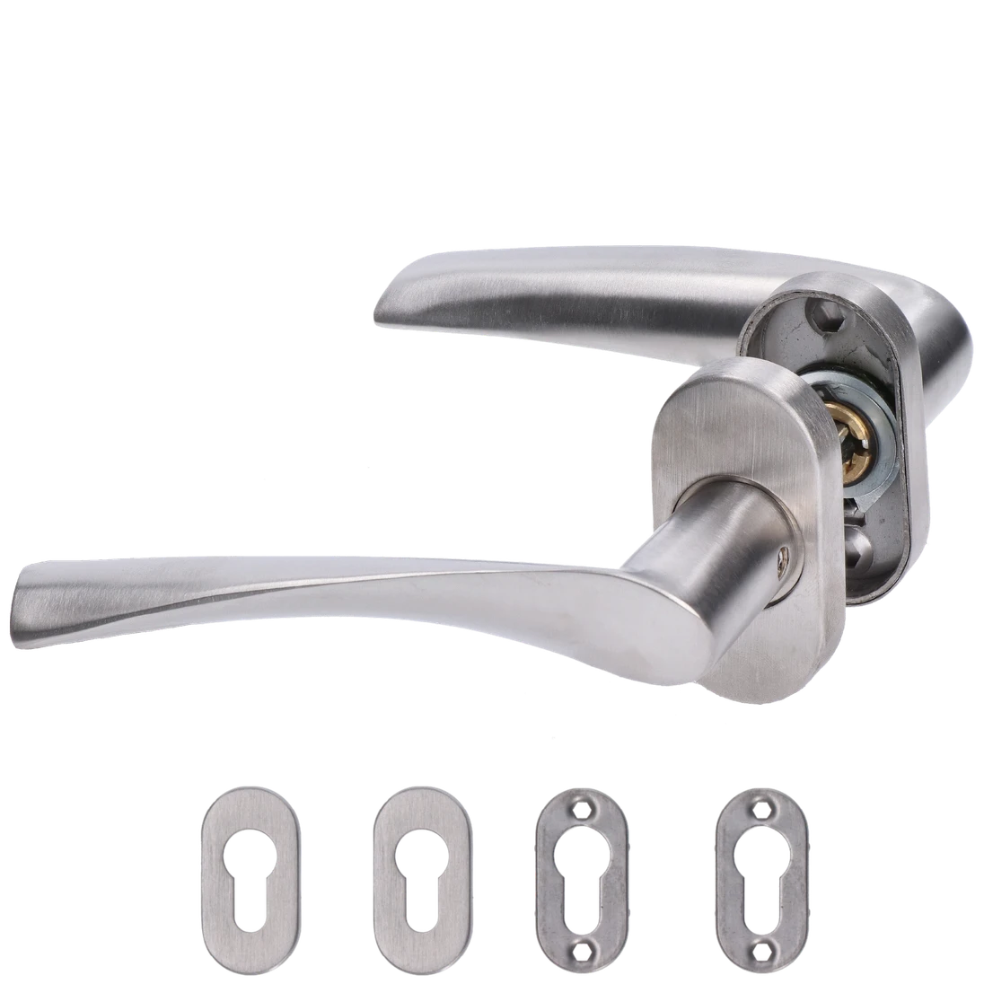 Kľučka vrátane dolnej rozety, brúsená nerez AISI 304