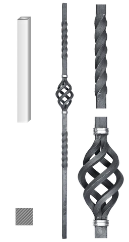 Tyč zábradlí 25 x 25 mm, L = 1300 mm