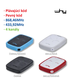 Vysílač Evo2 4kanál, 433/868MHz, pevný/plovoucí kód - slide 0