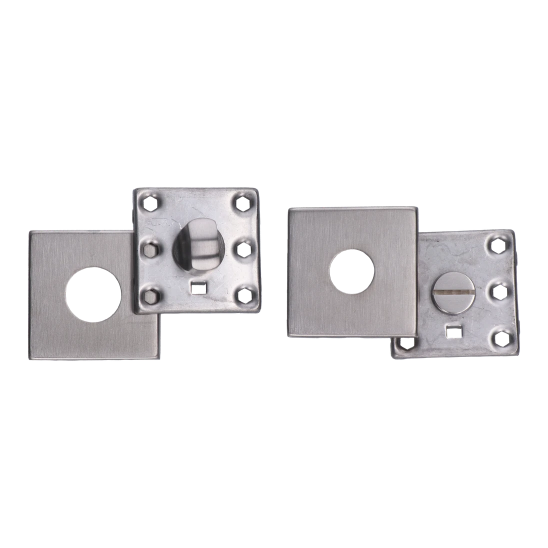 Čtvercová rozeta s uzamykací páčkou, broušená nerez AISI 304