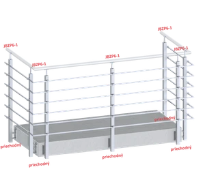 Nerezový stĺp, bočné kotvenie, 6-radový M6, vonkajší - slide 2