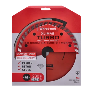 Turbo diamantový kotouč lisovaný za tepla 230 x 2,6 x 22 mm - slide 2