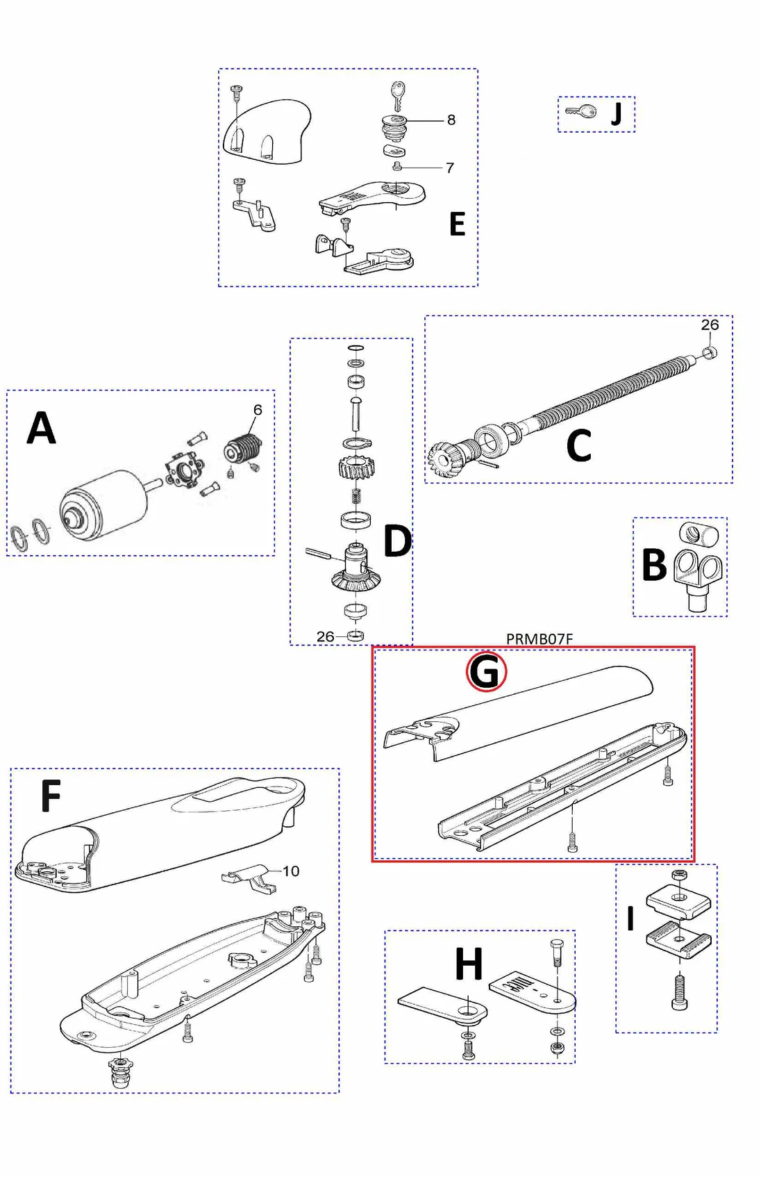 PRMB07F kit krytů - spodní a vrchní pro motor WINGO/ MOBY