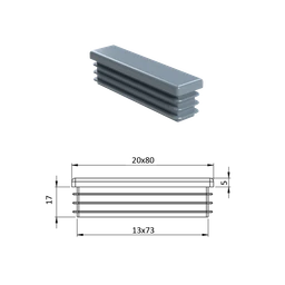 Krytka plastová 20 x 80 mm