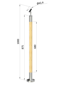 Drevený stĺp, vrchné kotvenie, bez výplne
