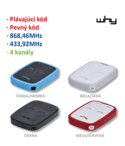 Vysílač Evo2 4kanál, 433/868MHz, pevný/plovoucí kód