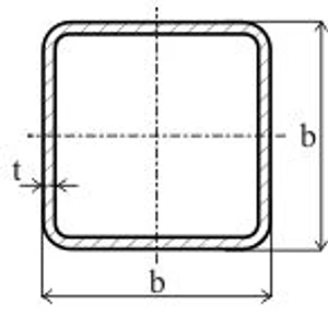 Uzavřený profil 60 x 60 x 3 x 3000 mm, černý S235, hladký - slide 1