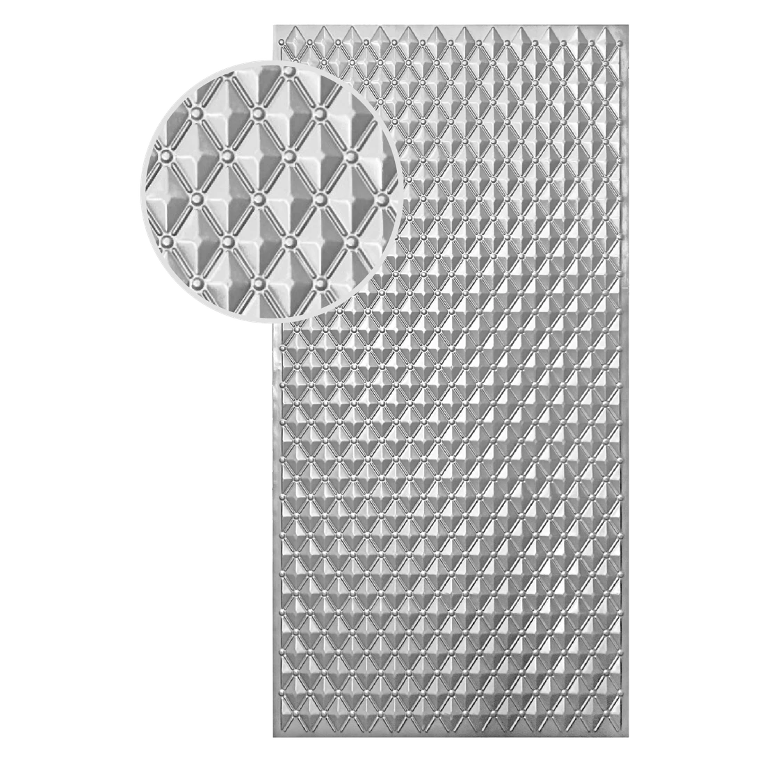 Plech pozinkovaný, 2000 x 1000 x 1,2 mm, 3D vzor guľa-ihlan