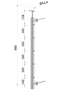 Nerezový sloup, fr. balkón, boční kotvení, 5děrový, pravý