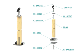 Drevený stĺp, vrchné kotvenie, bez výplne - slide 1