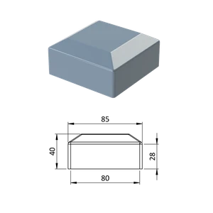 Vonkajšia krytka 80 x 80 mm, plastová PE - slide 0