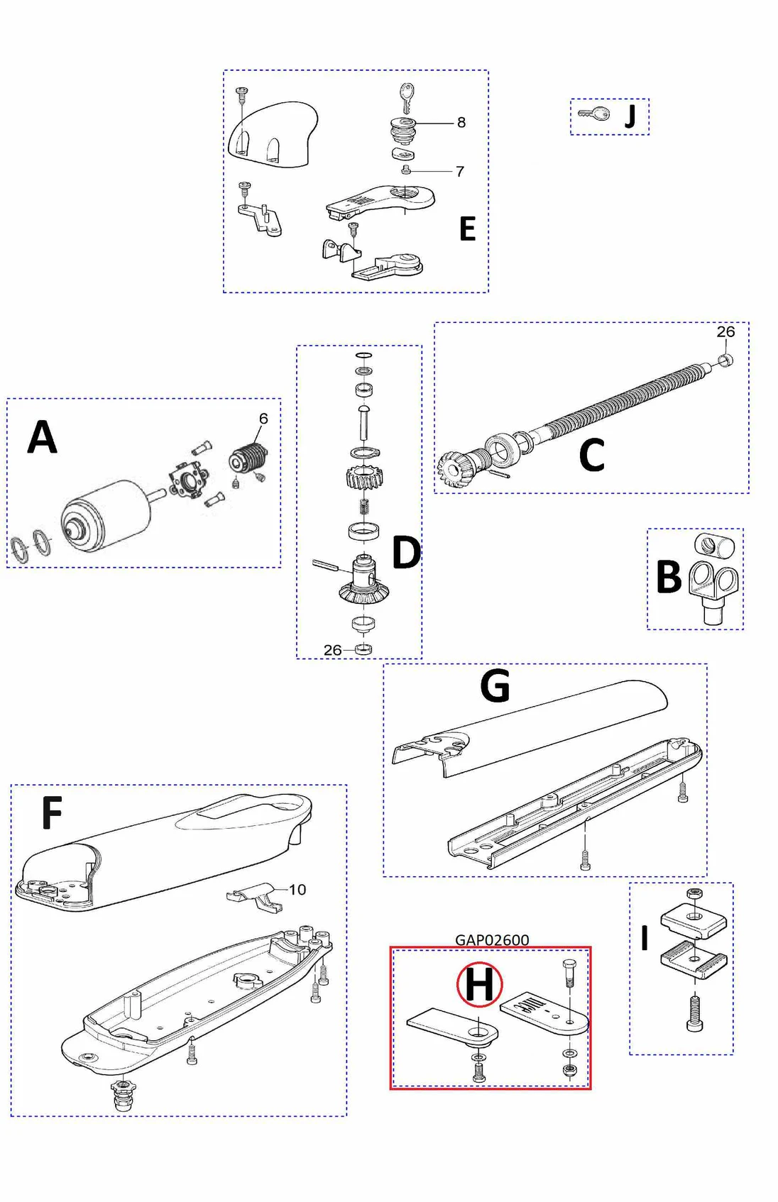SPGAP02600 konzola pre WG5/WG3524 - 2 páry
