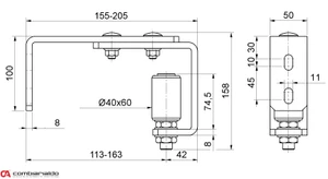 Horné vedenie brány, nylonové koliesko 40 x 60 mm - slide 1