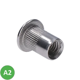 Límcové nitovacie matice M5-M12, ryhovaný driek, AISI304