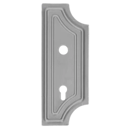 DOPRODEJ! Štít 275x108x3mm s otvory, rozteč 90mm, otvor pro kliku ø 19,5mm, pravý, pro zámek ZM90/80