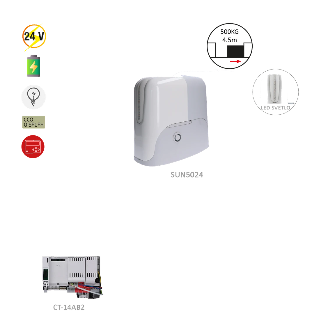 SUN5024 pohon pre posuvnú bránu do 500 kg