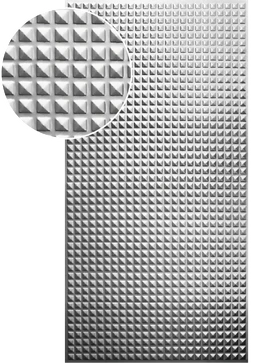 Plech pozinkovaný, 2000 x 1000 x 1,2 mm, 3D vzor pyramída 2