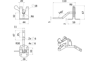 DOPREDAJ Mechanický gravitačný zámok (záklop), pozinkovaný - slide 3