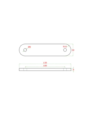 Kotvící deska L = 130 mm, broušená nerez AISI 304 - slide 1