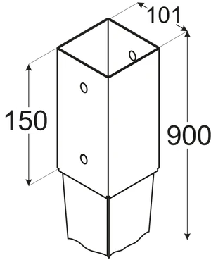 Zemný vrut, nabíjacia pätka, 101 x 150 mm, žiarový pozink - slide 2