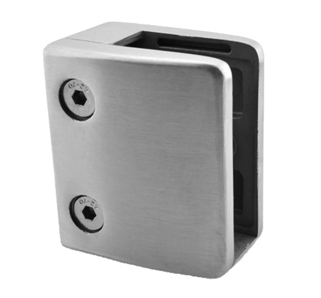 Svorka plochá na 40 x 40 mm, sklo 14 - 17,52 mm, AISI 304