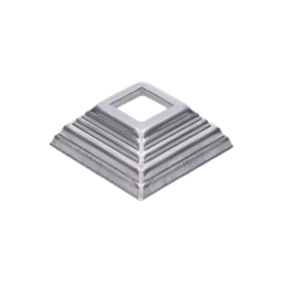 Krytka plechová, 80 x 80 x 29 mm, diera 27 x 27 mm, výlisok