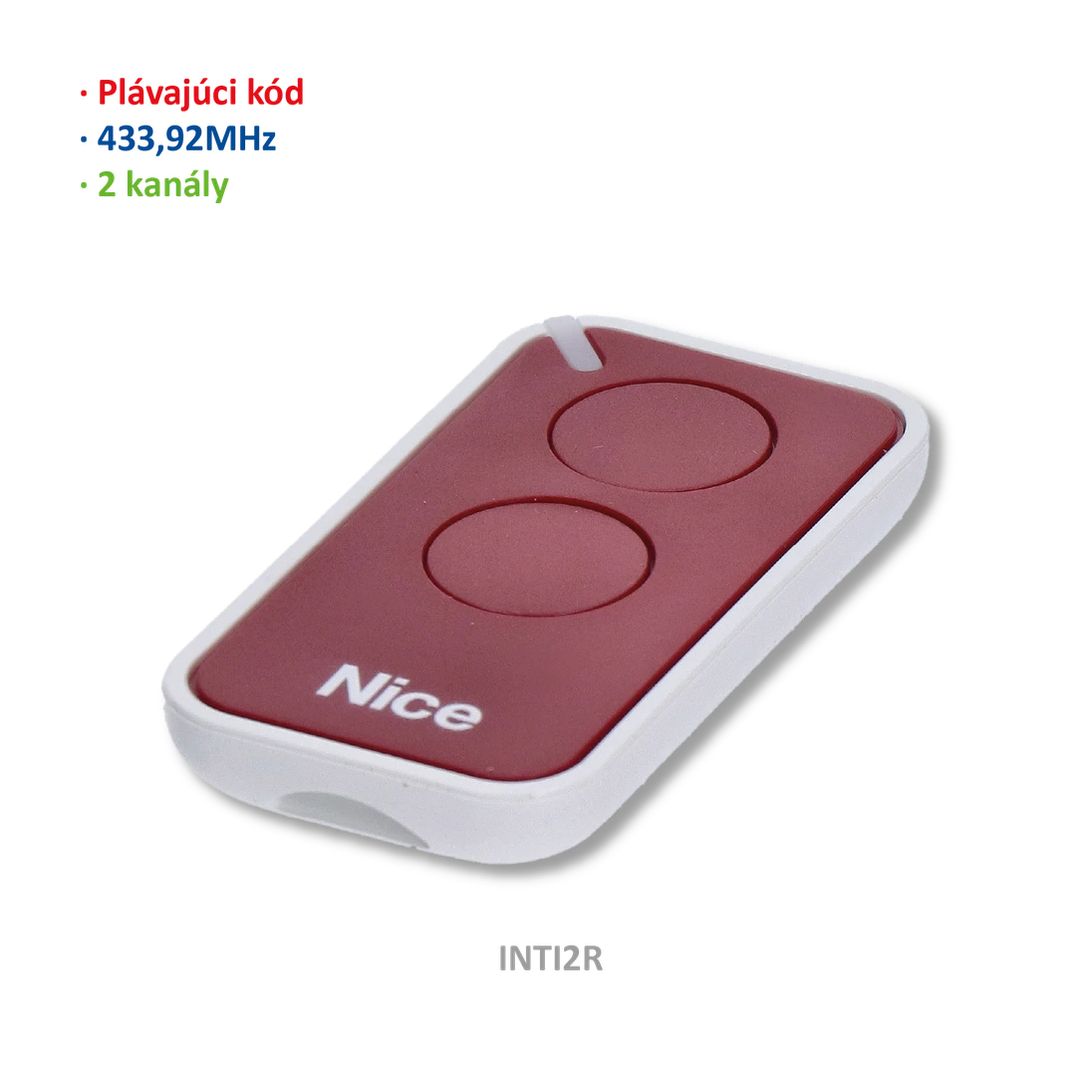 Vysielač ERA 2-kanálový, 433 MHz, plávajúci kód, červený