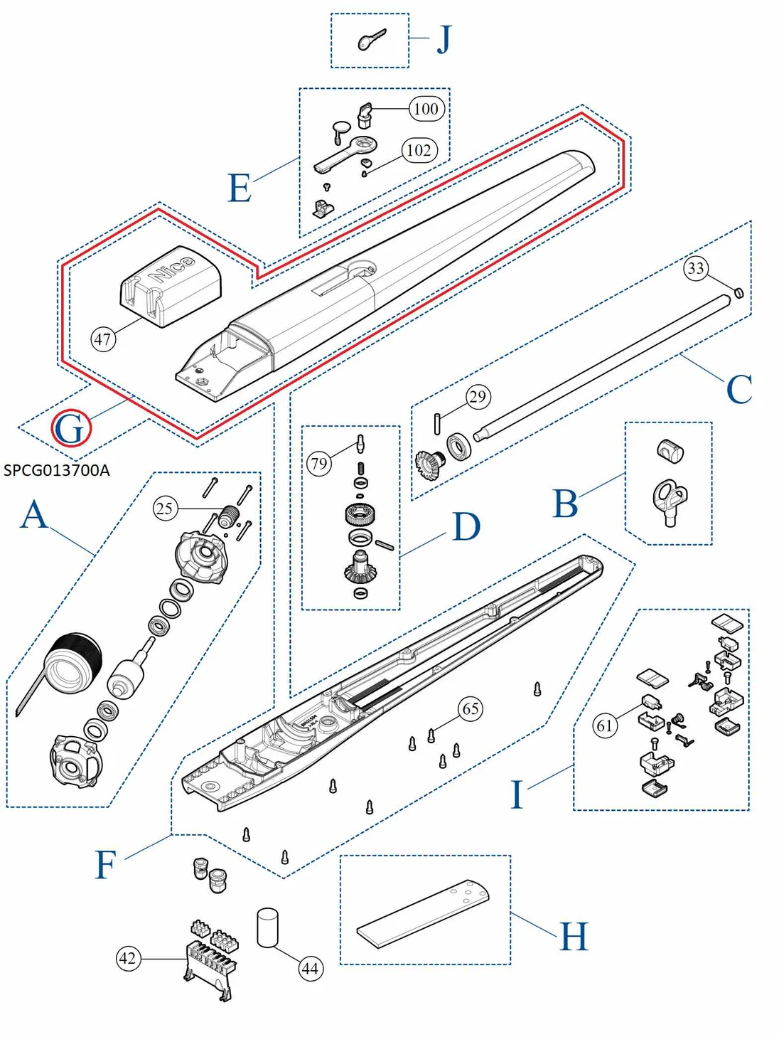 SPCG013700A horné šasi TOONA4../5..