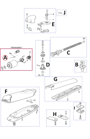 PRWNG08HS set motorček, držiak, slimák pre Wingo3524 HS - slide 1