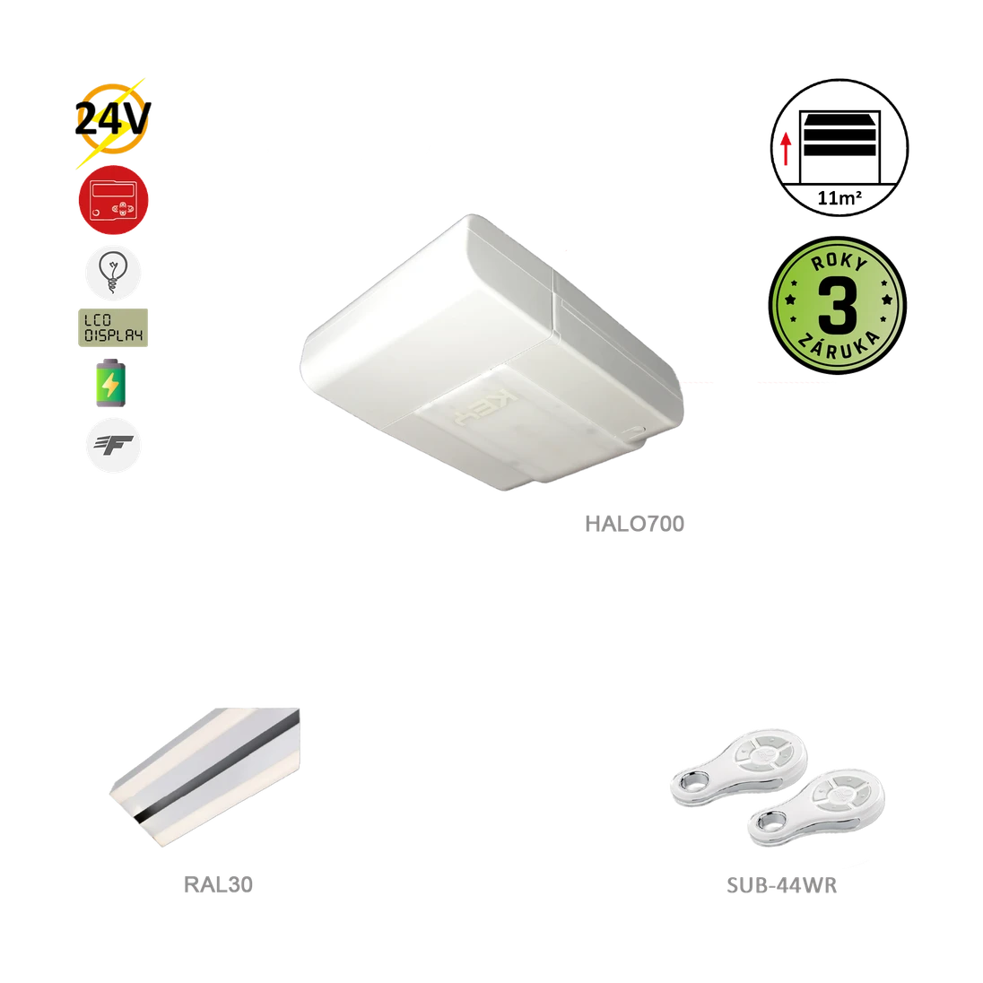 HALO 700N pohon pre sekcionálnu bránu do 11 m2/90 kg