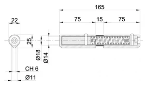 Samozatvárací pánt dvojdielny L = 165 mm, navárateľný - slide 5