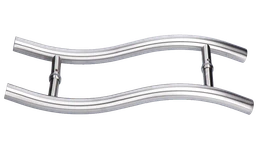 Madlo na dveře, L = 475 mm, sklo 8 - 12 mm, brus AISI 304