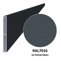 Profil 160x16mm, L-6000mm, práškový lak, struktura RAL7016