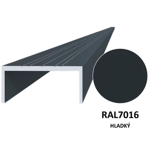 U profil 50 x 22 x 6000 mm, hliník, povrchová úprava RAL 7016 - slide 0