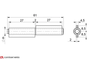 Pánt dvojdielny L = 60 mm - slide 1
