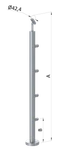 Nerezový sloup, vrchní kotvení, 4řadový, průchozí