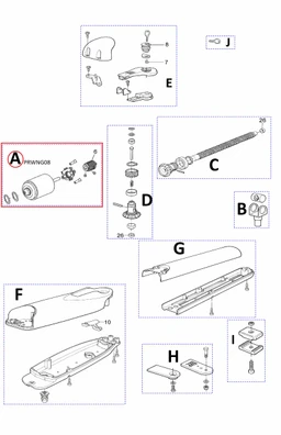 PRWNG08 set motorku s držákem a šnekovým kolem pro WG2024/ WG3524/ X-METRO