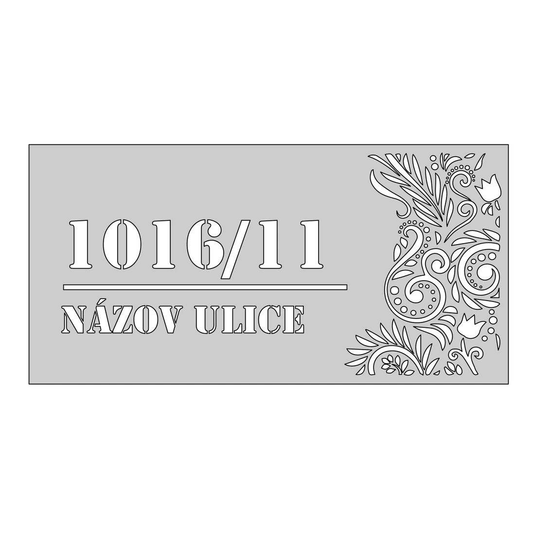 Domové číslo, vzor 006, bez povrchovej úpravy