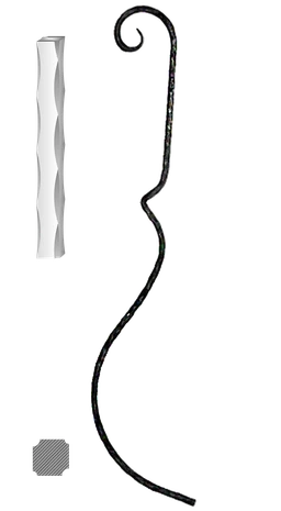 Tyč 12 x 12 mm, 1000 x 210 mm