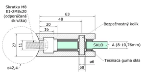 Svorka na trubku ø 42,4 mm, sklo 6–10,76 mm, AISI 304 - slide 4