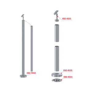 Nerezový sloup, vrchní kotvení, bez výplně - slide 2