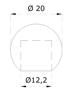 Guľa koncová ø 20 mm na trubku ø 12 mm, brúsená AISI 304 - slide 1