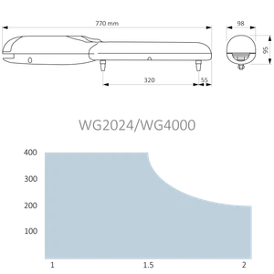 WG2024KCE sada pro křídlovou bránu do 2 m/křídlo - slide 2
