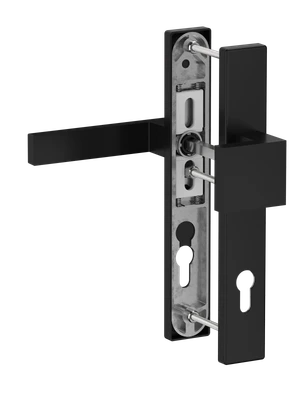 Hliníková sada se štítem klika/koule, RAL9005 matná - slide 0