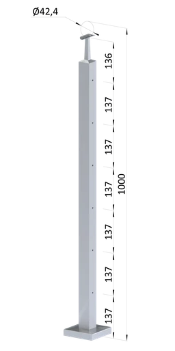 Nerezový sloup, vrchní kotvení, 6řadový M6