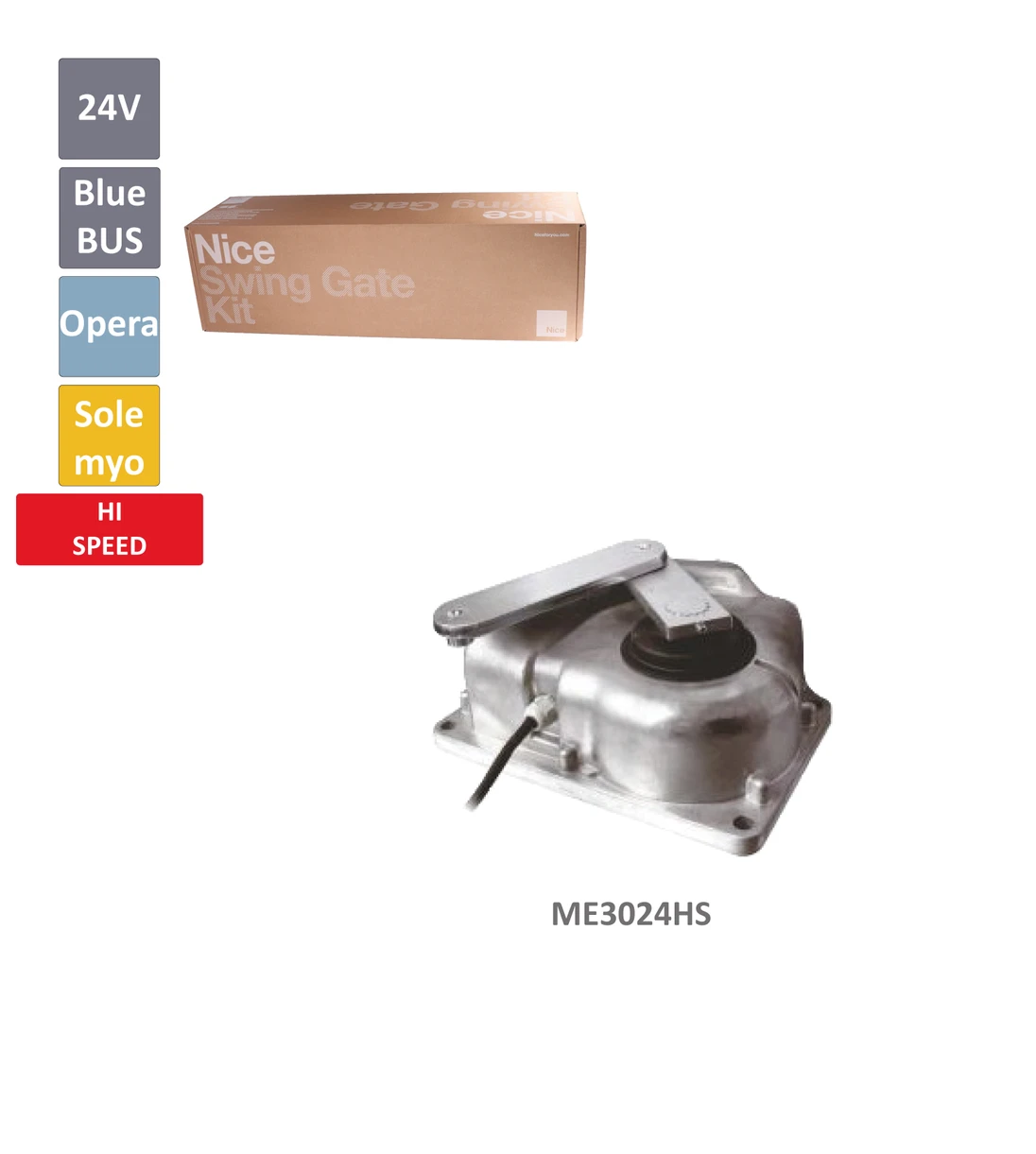 MFAB HS rýchly pohon 24 V pre krídlovú bránu do 3,5 m/krídlo